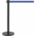 Aarco Form-A-Line System With 7' Slow Retracting Belt, Black Finish with Blue Belt. HBK-7BL